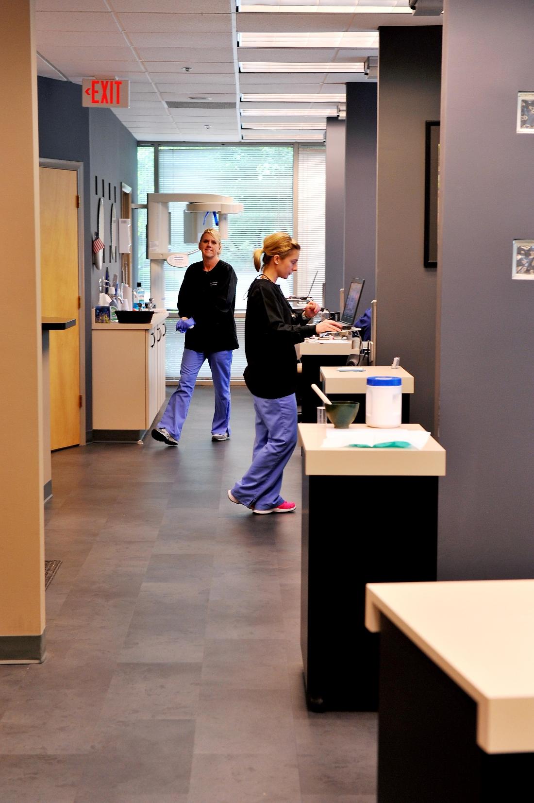 Hallway to patient rooms at Chesterfield Valley Dental