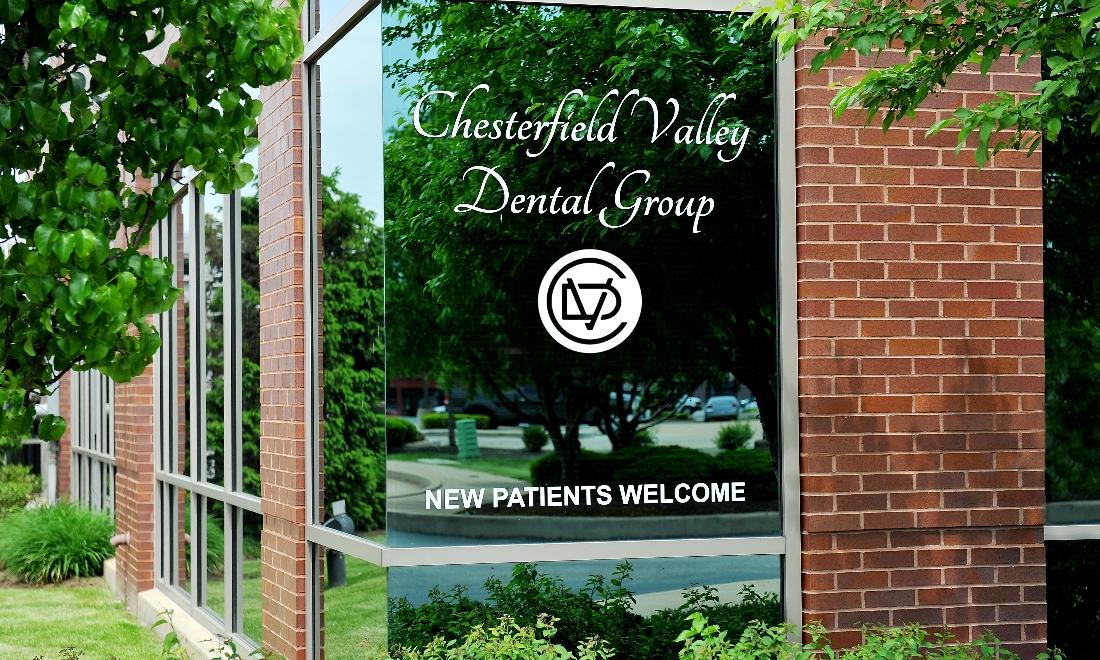 Chesterfield Valley Dental Exterior glass sign